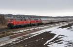 218 196-4 und eine weitere 218 ziehen den IC Allgu durch das Illertal bei Vhringen  in Richtung Norden, am 25.02.2010. Die 218 196-4 ist eine der letzten 218 mit niedriger Ordnungsnummer in Ulm und soll laut einer mndlichen Information an diesem Tag den letzten Einsatz gefahren haben!? Jedenfalls habe ich mich trotz etwas unangenehmen Wetters aus diesem Grund auf Fototour begeben.