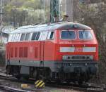 Dann kam diese schöne 218 424 des BW-Triers nach Mainz rangiert.