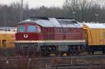 Die 232 223-8 wartet etwas versteckt in Duisburg - Entenfang auf dem DBG Gelndeauf ihren Einsatz. Aufgenommen am 09.01.2011
