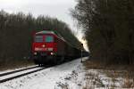 232 673-4 mit einem Marschbahnumleiter Richtung Dnmark am 15.12.12 in Sderlgum