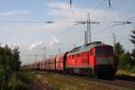 Die Railion DB Logistics 232 283-2 bei der Durchahrt in Lintorf am 13.07.2010