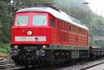 Die 232 379-8 zieht Flachwagen durch Duisburg Neudorf am 13.07.2010