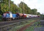 Die V107 der Rurtalbahn auf dem Weg zum Testgelnde nach Wildenrath am 29.09.2010 in Lintorf. Im Schlepptau eine ganz neue 03 der Belgier. 