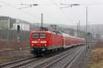Die 112 164 als RE7 nach Münster in Wuppertal Steinbeck am 04,03,12