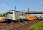 BR 139/270425/139-558-1-railadventure-mit-zwei-weichentransportwagen 139 558-1 'Railadventure' mit zwei Weichentransportwagen bei Porz(Rhein) am 28.05.2013