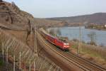 143 366-3 mit dem RE Saarbrcken-Koblenz am 01.04.13 bei Winnigen (Mosel)