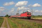 143 348-1 mit der RB Neumnster-Hamburg Altona am 31.07.13 bei Quarnstedt