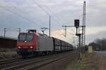 145 084-0 mit einem Gterzug Richtung Kln am 6.3.12 in Porz-Wahn