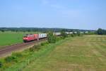 145 059-2 mit einem Gterzug Richtung Buchholz am 25.7.12 in Ramelsloh