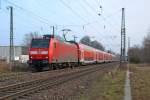 146 011 mit dem RE 5 Koblenz-Emmerich am 2,3,12 in Empel-Rees