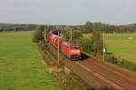 152 143-4 mit einem Gterzug Richtung Buchholz am 28.9.12 in Ramelsloh