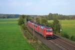 152 130-1  mit einem Lokzug bestehend aus 151 169-0, 152 088-1, 185 263-1 und 185 079-1 Richtung Buchholz am 28.9.12 in Ramelsloh