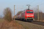 152 044-4 mit einem Gterzug Richtung Sden am 14.02.13 in Arpsdorf