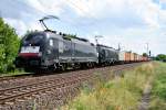 182 569 mit einer 189 und Containerzug am 10.08.12 in Thngersheim.