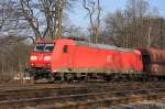 Die DB 185 011-4 auf dem Weg nach Duisburg Hochfeld.Aufgenommen am 04.03.2011.

