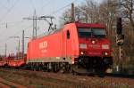 Die Railion DB Logistics 185 240-6 bei der Durchfahrt in Lintorf am 22.03.2011