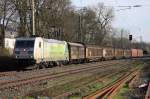 Die 185 389-4 in der CO-frei Sonderbemalung in Lintorf am 24.03.2011