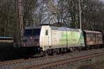 Die 185 389-4 in der CO-frei Sonderbemalung in Lintorf am 24.03.2011