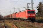 Die DB 185 081-7 auf dem Weg durch Lintorf am 28.03.2011