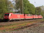 Ein Lokzug mit einer 185 und 3 151er am Haken in Lintorf am 06.04.2011