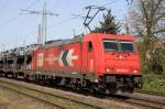 Die 185 587-3 der HGK in Lintorf am 10.04.2011