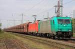 Die 185 612-9 und die 185 362-1 unterwegs in Lintorf am 15.04.2011