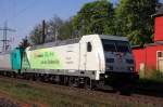 Die CO2 / Audi 185 389-4 auf dem Weg durch Lintorf am 18.04.2011