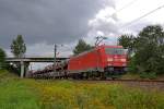 Am 9.8.11 befhrt 185 397-7 mit einem Gterzug Richtung Norden die Hamburger Gterumgehung bei Ramelsloh