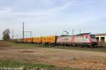 185 600-4 mit einem Gterzug Richtung Troisdorf am 17.04.13 bei Porz-Wahn