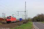 185 319-1 mit einem Gterzug Richtung Kln am 17.04.13 bei Porz-Wahn