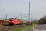 185 308-4 mit einem Gterzug Richtung Kln am 17.04.13 bei Porz-Wahn