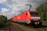 Die 189 038-3 zieht einen Erzzug in Lintorf ins berholgleis. Aufgenommen am 04.05.2011