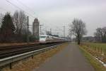 401 061-7 als ICE 1129 Kiel-Nrnberg am 15.02.13 in Brokstedt