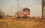 440 022-2 fhrt durch die Baustelle bei Neu-Ulm Pfuhl, am 1.3.2010.