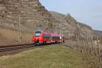 442 004 als RB Trier-Koblenz am 01.04.13 bei Winnigen(Mosel)
