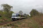 VT 734 und VT 736 der NEB als RB26 Küstrin-Berlin Lichtenberg am 27.04.13 bei Rehfelde