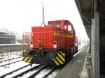 Eine Werkslok von der Neusser Eisenbahn in Beuel am 23.12.10