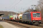 BR 482/126341/sbb-cargo-482-044-zieht-am SBB Cargo 482 044 zieht am 12.3.11 einen Containerzug durch Köln-West.