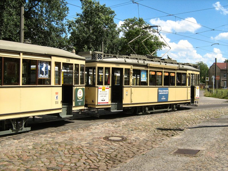 Tw 5984 mit H�nger in Alt-Schm�ckwitz, Sommer 2007