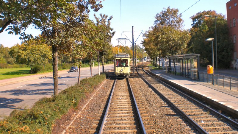 Unterwegs nach Falkenberg - Hist. Tw 5984 w�hrend einer Themenfahrt im Sommer 2008